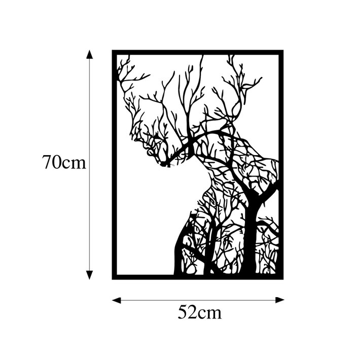 Wallity Tree Woman - 320 Escultura de pared metálica negra